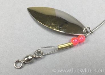 Locksystem WILLOW LEAF TROLL Nickel/Messing #68, Länge: 65 cm, 4 Blätter, von Gibbs Delta