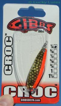 Preview: CROC Blinker, Gewicht: 7 Gramm, Farbe: Messing Fire Stripe von Gibbs Delta