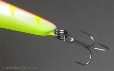 Nils Master Invincible 12 cm Floating Wobbler, Farbe: 070 orange/weiß/gelb gestreift, Gewicht: 24 Gramm