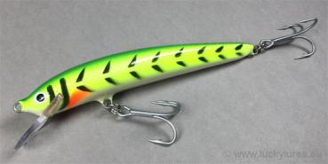 Nils Master INVINCIBLE Floating Wobbler, Größe: 12 cm, Farbe: 088 Green White Fishbones, Gewicht: 24 Gramm