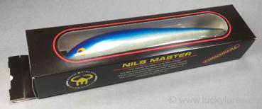 Nils Master Invincible 25 cm Floating Wobbler, Farbe: 046 blau/weiß/glitter, Gewicht: 120 Gramm