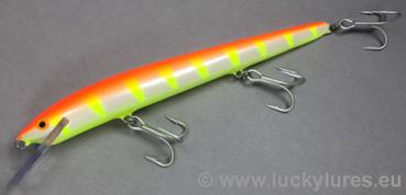 Preview: Nils Master Invincible 18 cm Floating Wobbler, Farbe: 070 orange/weiß/gelb gestreift, Gewicht: 40 Gramm