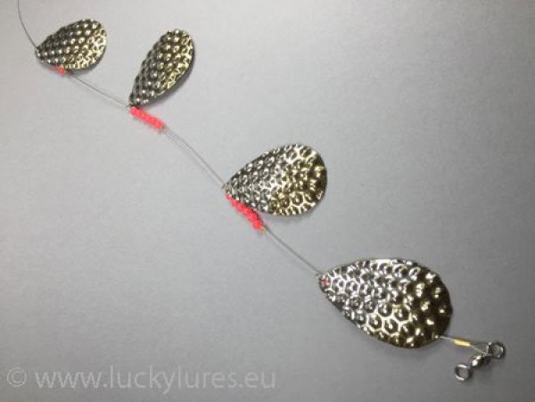Locksystem JUMBO WILLOW LEAF TROLL Nickel/Messing, Länge 135 cm, 8 Blätter, von Gibbs Delta