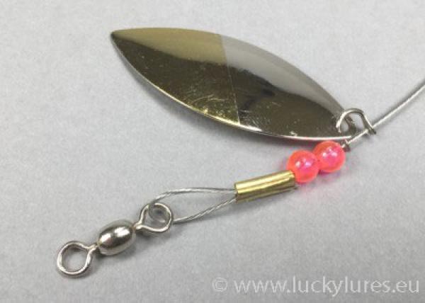 Locksystem WILLOW LEAF TROLL Nickel/Messing #68, Länge: 65 cm, 4 Blätter, von Gibbs Delta
