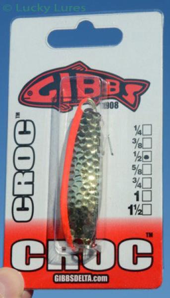CROC Blinker, Gewicht: 14 Gramm, Farbe: Messing Fire Stripe von Gibbs Delta