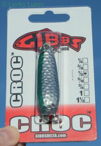 CROC Blinker, Gewicht: 14 Gramm, Farbe: Chrome Green Stripe von Gibbs Delta