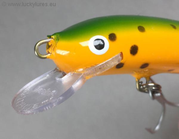 Nils Master Invincible 12 cm Floating Wobbler, Farbe: 032 grün/orange/rot/gepunktet, Gewicht: 24 Gramm