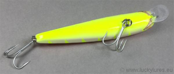 Nils Master Invincible 12 cm Floating Wobbler, Farbe: 070 orange/weiß/gelb gestreift, Gewicht: 24 Gramm