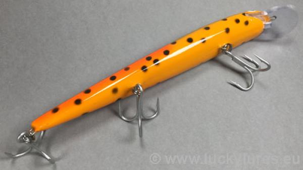 Nils Master Invincible 18 cm Floating Wobbler, Farbe: 032 grün/orange/rot/gepunktet, Gewicht: 40 Gramm